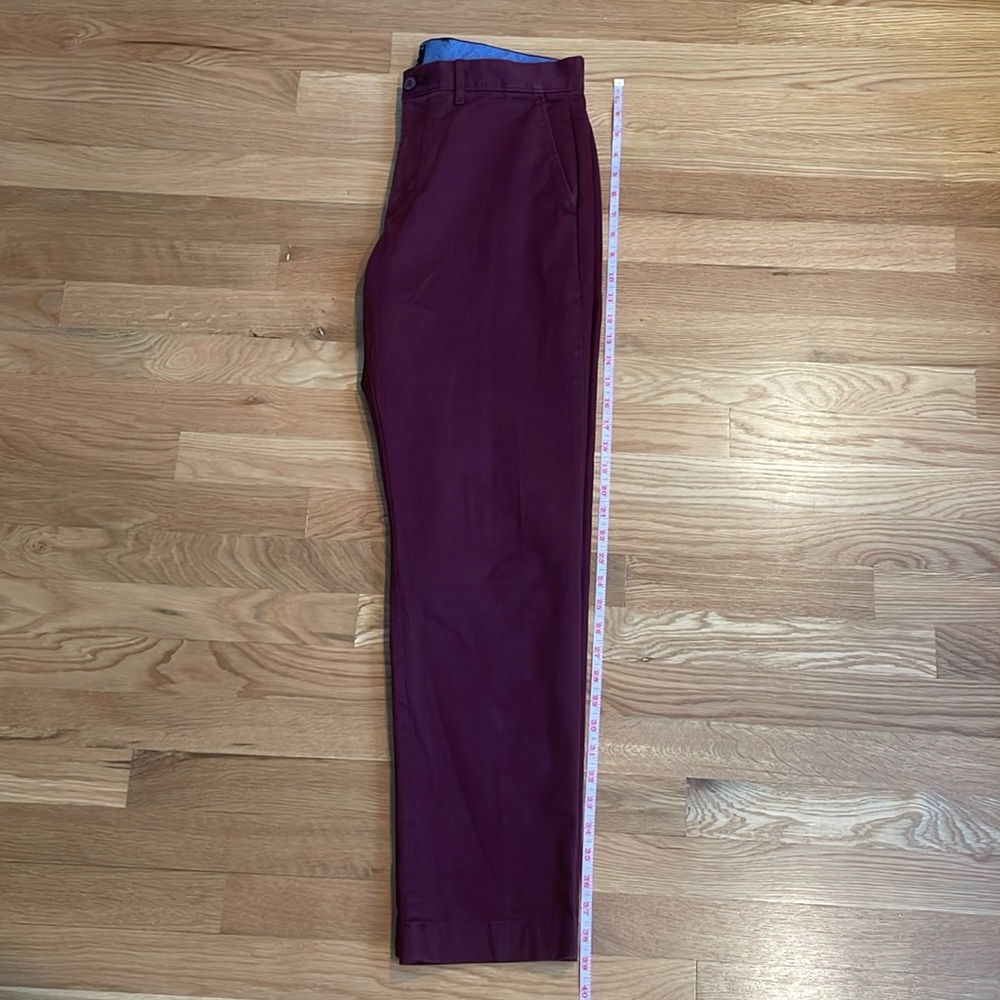 J Crew men’s burgundy flat front 770 straight khakis 32x30 - Picture 5 of 8